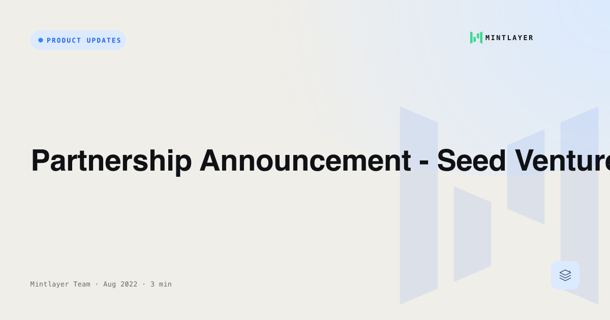 Partnership Announcement - Seed Venture