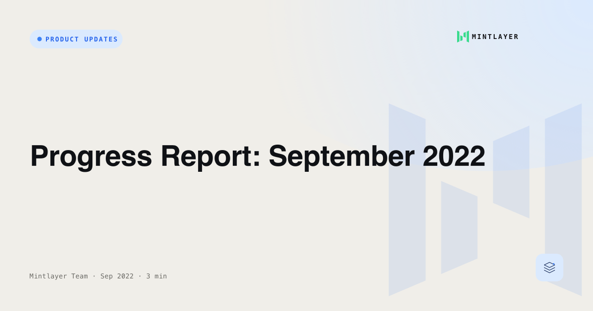 Progress Report: September 2022