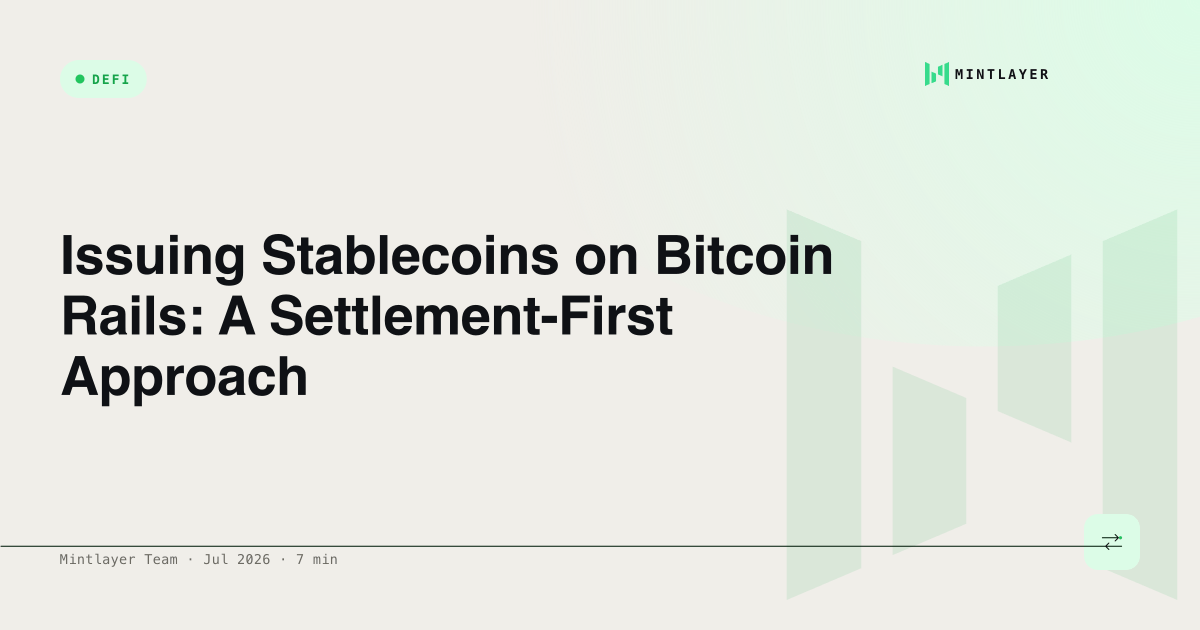 Issuing Stablecoins on Bitcoin Rails: A Settlement-First Approach