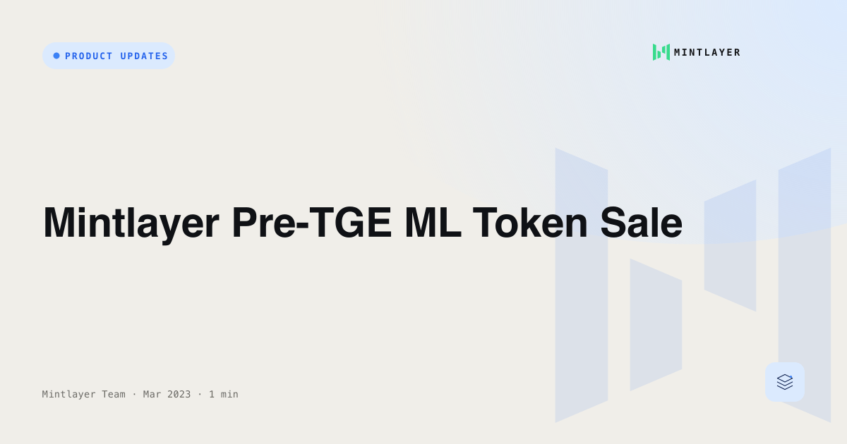 Mintlayer Pre-TGE ML Token Sale