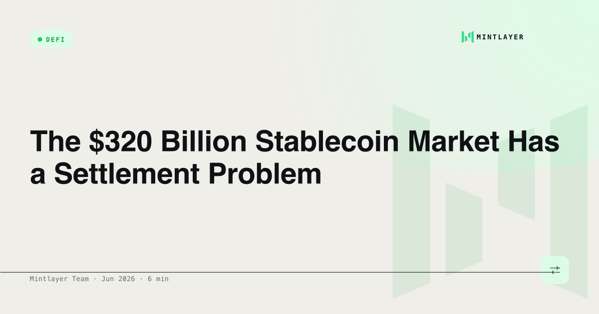 The $320 Billion Stablecoin Market Has a Settlement Problem