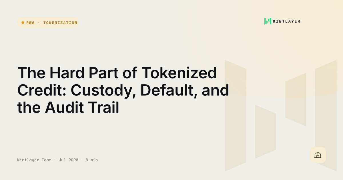 The Hard Part of Tokenized Credit: Custody, Default, and the Audit Trail