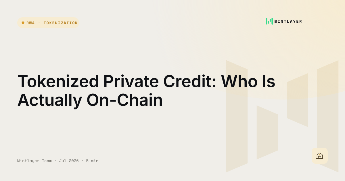 Tokenized Private Credit: Who Is Actually On-Chain